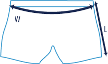 icon dimensions Women's beach shorts